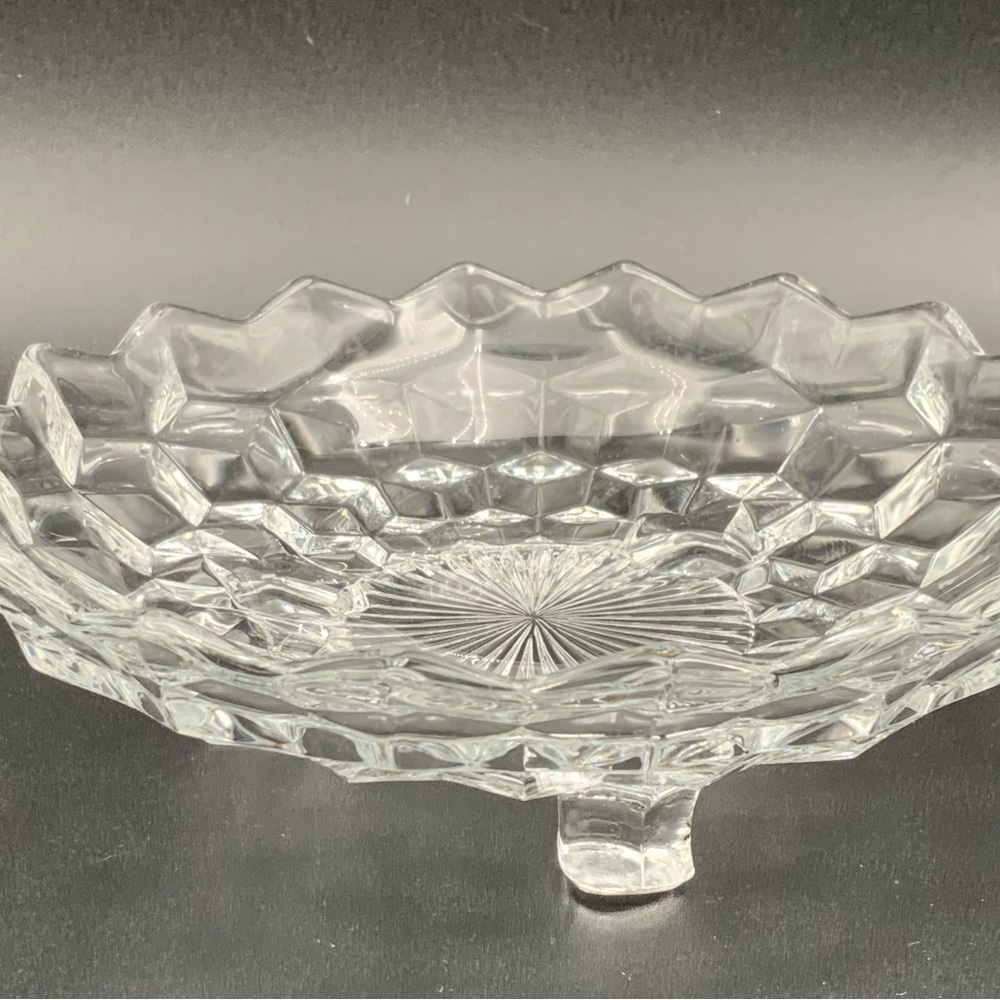Fostoria Glass American 3-Toed Footed 7" Round Bon Bon Candy Dish Bowl Vintage - Picture 3 of 5